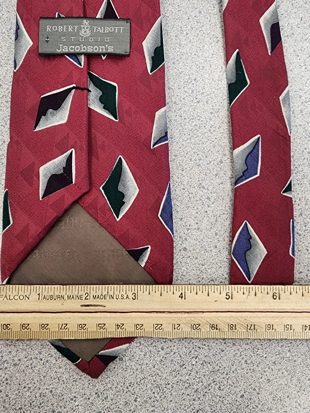 Vintage Robert Talbott Studio Geometric Silk Tie for Jacobson's - 90s Retro